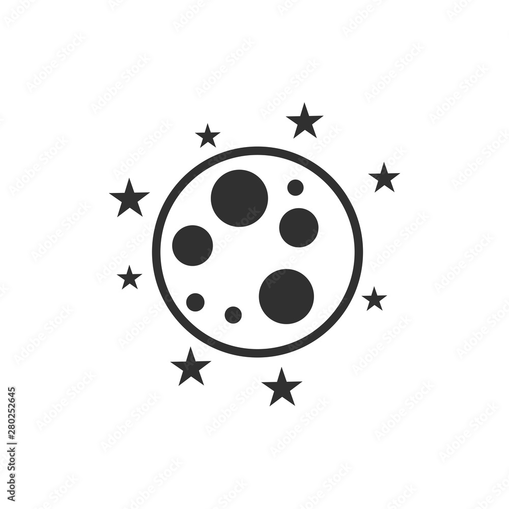 Poster moon icon template color editable. moon symbol vector sign isolated on white background. simple logo