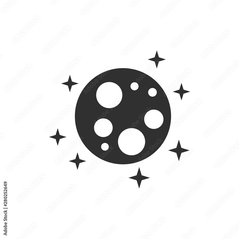 Poster moon icon template color editable. moon symbol vector sign isolated on white background. simple logo