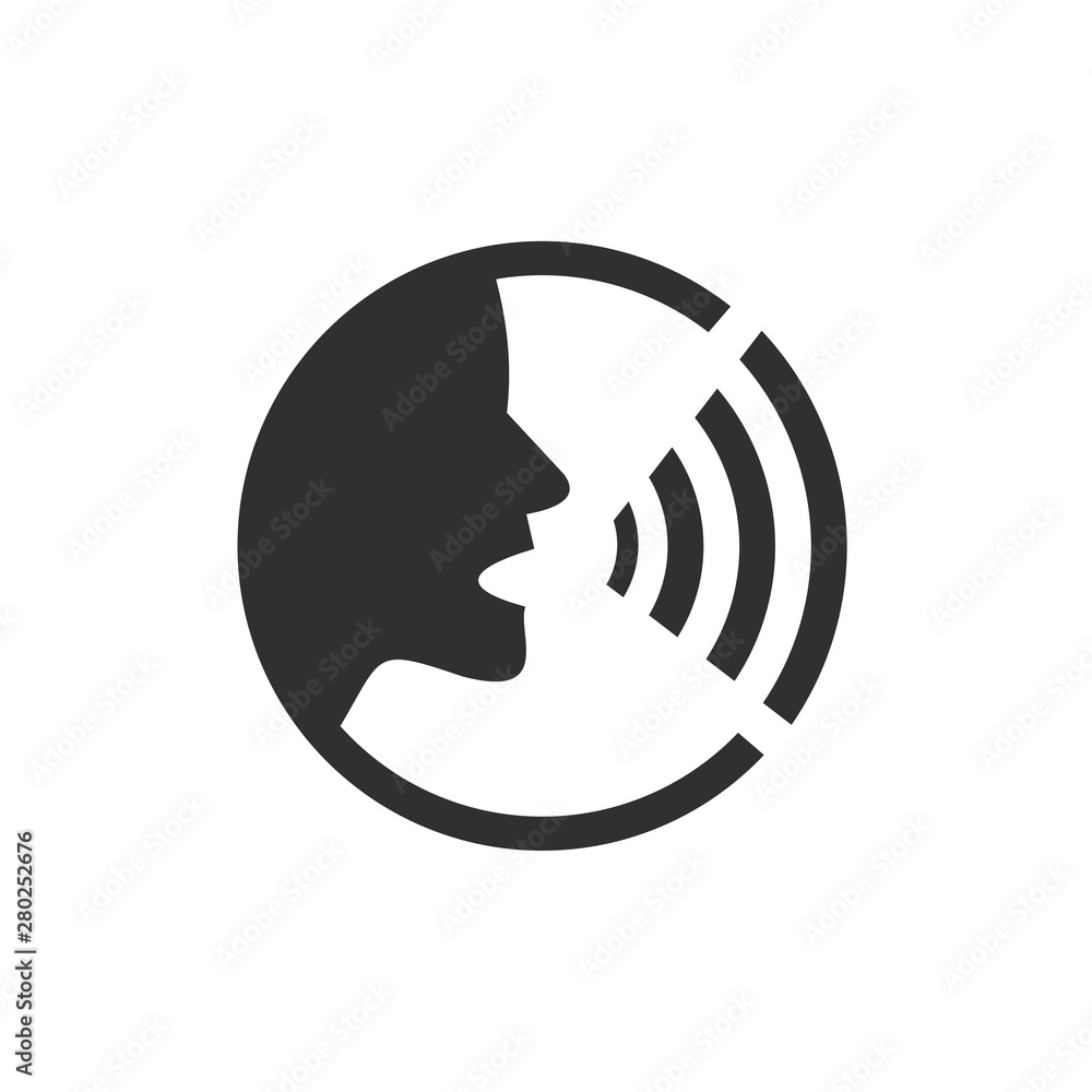Fototapete voice recognition concept icon template color editable. voice control symbol vector sign isolated on
