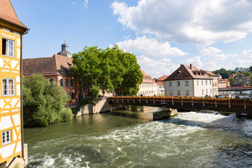 Bamberg,Germany,9,2015:In the Bavarian region on the banks of the Regnitz river.