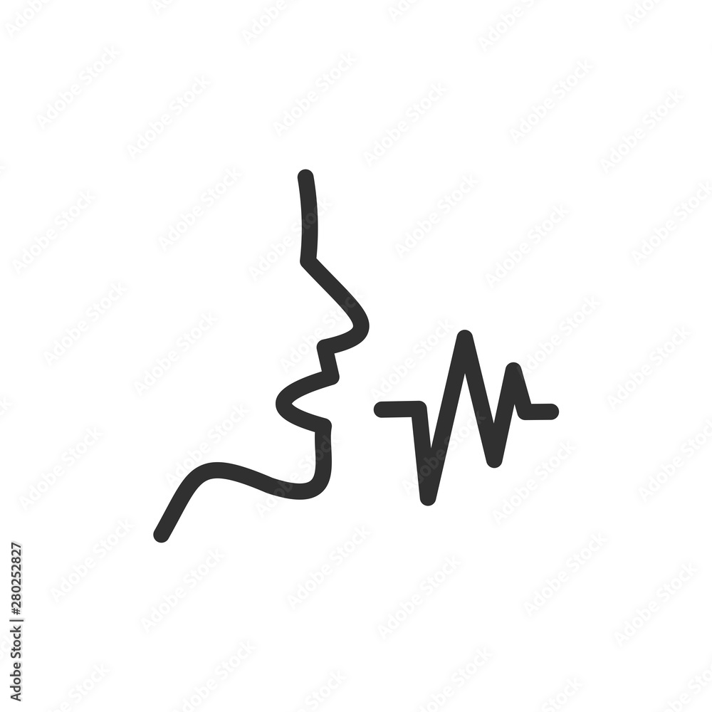 Leinwandbilder Voice recognition concept icon template color editable. Voice control symbol vector sign isolated on white background. Simple logo vector illustration for graphic and web design.