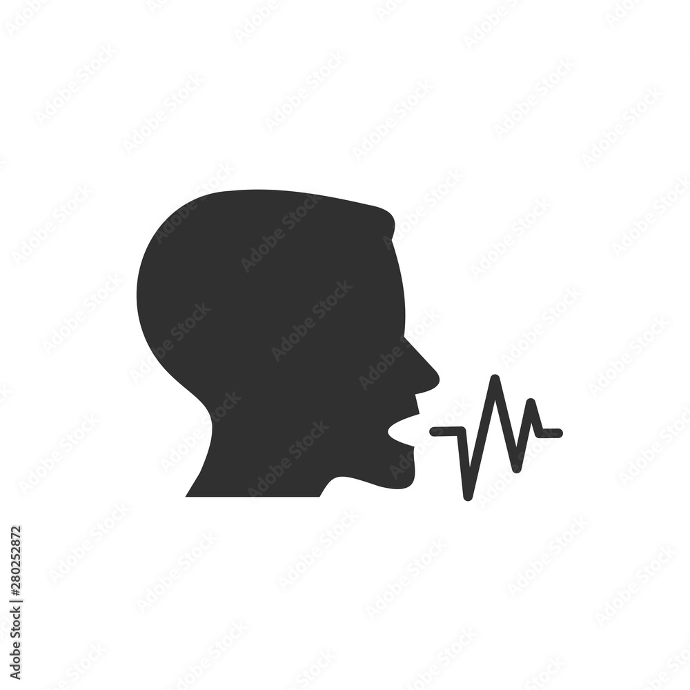 Fototapete voice recognition concept icon template color editable. voice control symbol vector sign isolated on