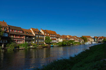 Fototapeta na wymiar Bamberg,Germany,9,2015:In the Bavarian region on the banks of the Regnitz river.