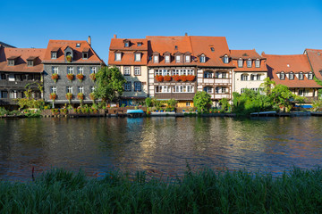 Fototapeta na wymiar Bamberg,Germany,9,2015:In the Bavarian region on the banks of the Regnitz river.