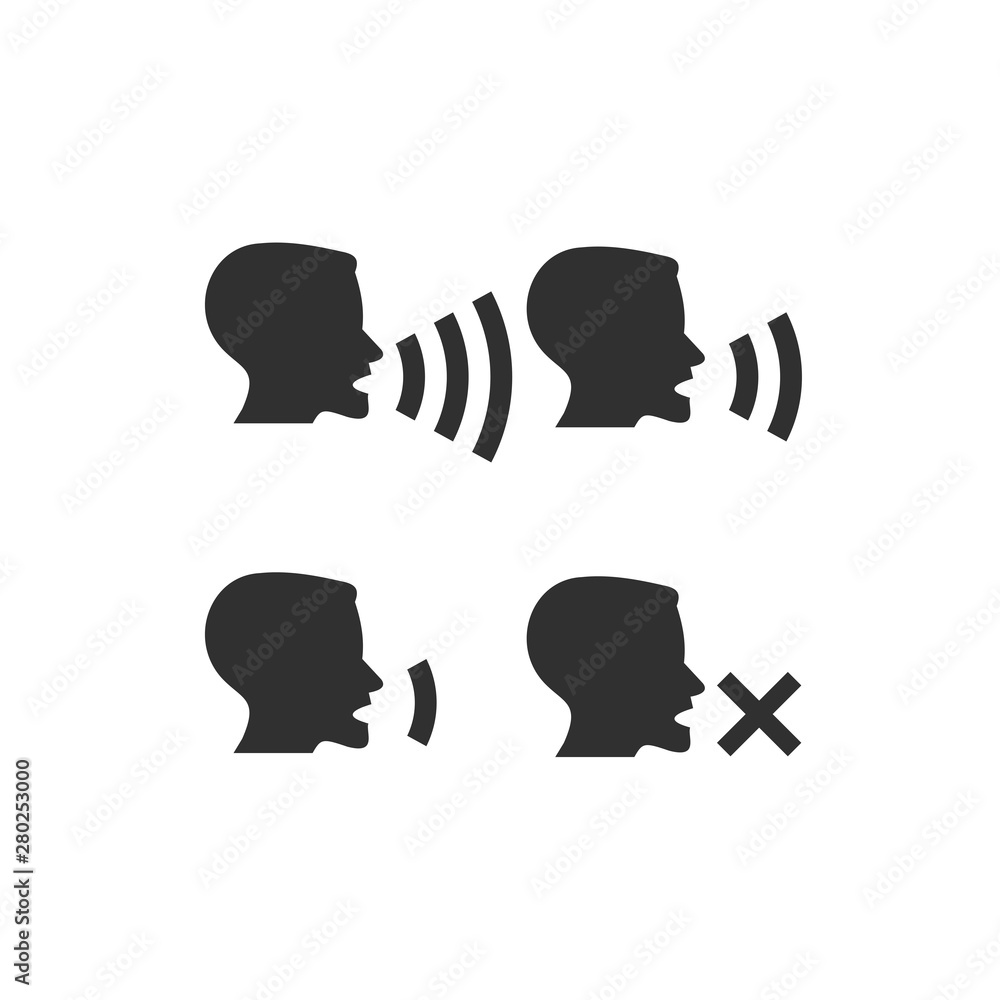 Fototapete voice recognition concept icon template color editable. voice control symbol vector sign isolated on