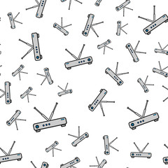 Seamless pattern, texture of modern powerful digital wireless white wi-fi routers, modems for the Internet, technology isolated on a white background