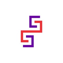 Letter GS or CJ maze logo design vector