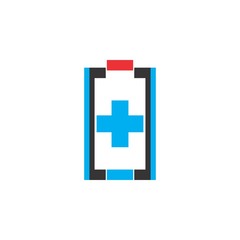 Battery with Plus logo design vector
