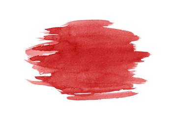 Abstract red watercolor on white background.
