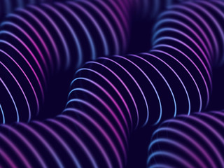 3D Sound waves. Abstract visualization of big data and artificial intelligence. Digital technology concept: futuristic background. Colored sound waves, audio equalizer. EPS 10 vector illustration. - 280255008