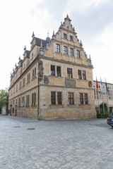 Fototapeta premium Coburg,Germany,9,2015;Marktplatz and Rathaus,fortress