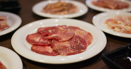 Beef meat barbecue in Japanese style