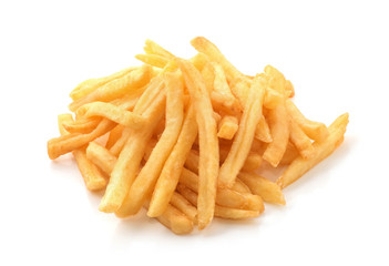 potato fry on white isolated background