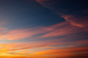 Vivid sky illuminated by the sunset - obrazy, fototapety, plakaty