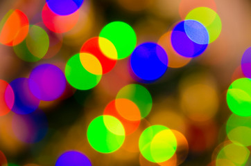 Multicolored defocused bokeh blurry lights