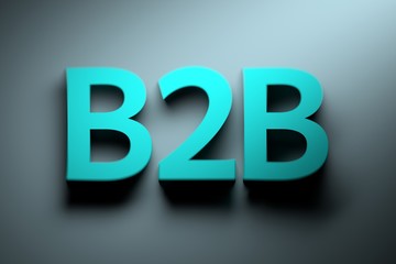 Large bold blue B2B letters abbreviated for business to business