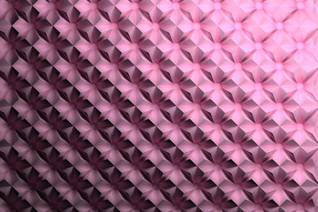 Pink repeating pattern with inverted pyramids triangles and circles