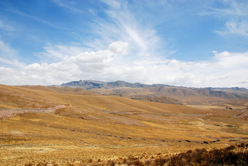 Andes landscape in the altiplano in the south of Peru