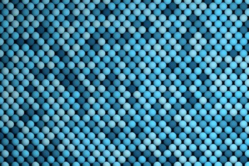 Pattern with many repeating randomly colored blue balls spheres