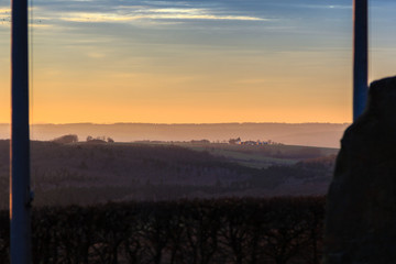 Sunset and fog in Bavaria