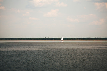 small yacht at sea