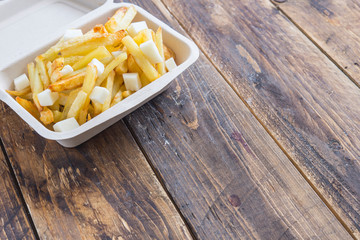 Poutine typical street food  in Canada
