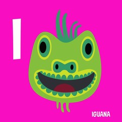 English Alphabet For Kids Letter I Iguana
