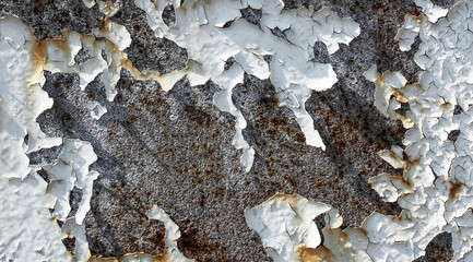 Sheet metal, rusty metal, shabby paint