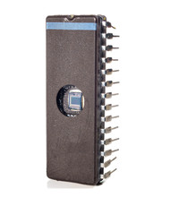 rewritable memory chip isolated on white background