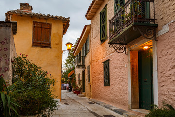 Exterior view of old houses