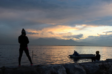 Fototapeta premium Sunset and Boat