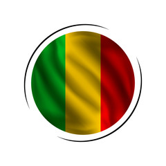Fototapeta premium Waving Mali flag, the flag of Mali, vector illustration