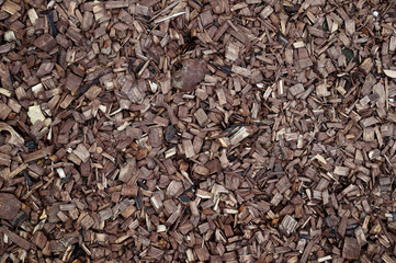 Fototapeta premium Surface texture wood chips on the track.