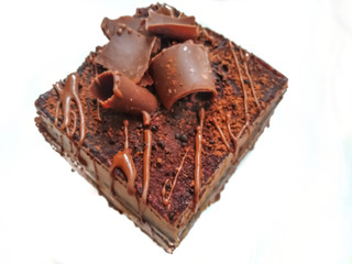 Chocotorta on white background
