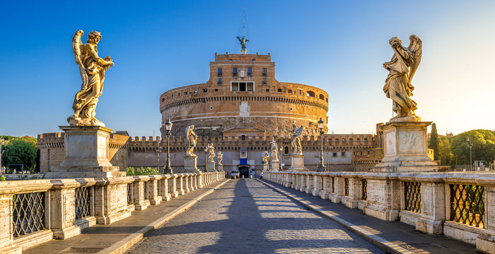 Fototapeta Holy Angel Castle, also known as Hadrian Mausoleum, Rome, Italy