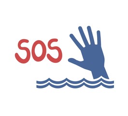 hand drowning in water