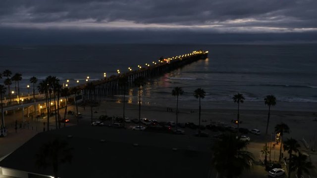 Oceanside Pier California at sunset shot in 4k high resolution 