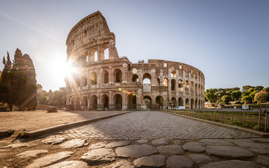 Fototapeta na wymiar Colosseum at sunrise, Rome, Italy, Europe.