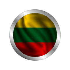 Waving Lithuania flag, the flag of Lithuania, vector illustration