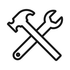 construction service - minimal line web icon. simple vector illustration. concept for infographic, website or app.