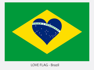 Love flag Brazil detailed