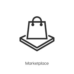 marketplace icon. marketplace icon vector. Linear style sign for mobile concept and web design. marketplace symbol illustration. 