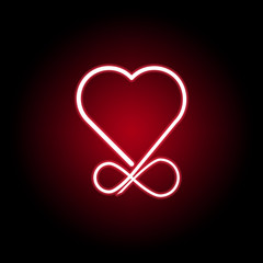 Heart icon in red neon style. Set of hearts illustration icons. Signs, symbols can be used for web, logo, mobile app, UI, UX