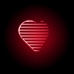 Fototapeta premium Heart icon in red neon style. Set of hearts illustration icons. Signs, symbols can be used for web, logo, mobile app, UI, UX