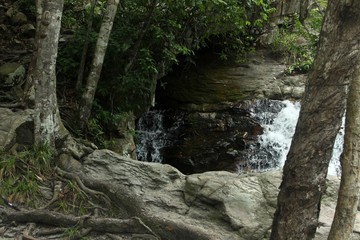 Naklejka na ściany i meble waterfall stones water flowing nature
