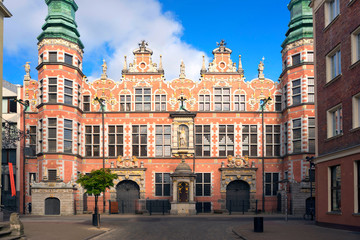 Fototapeta premium Stone bas-reliefs on the walls of Gdansk