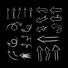 Hand drawn arrows set. Collection of arrow doodles.