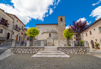 Opi (Italy) - The little and suggestive stone town on the hill, in the heart of National Park of Abruzzo, Lazio and Molise. Here a view of historic center during the summer.