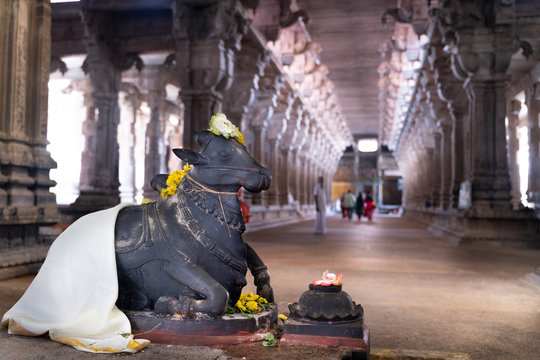 Tamil Nadu/India-25.01.2019:The view inside the old hindu temple in India