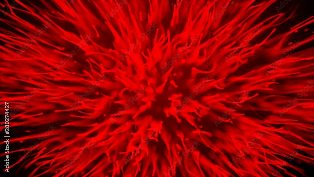 Poster moving network of lines with long trails in space, effect of drops of the rain, 3d rendering, comput
